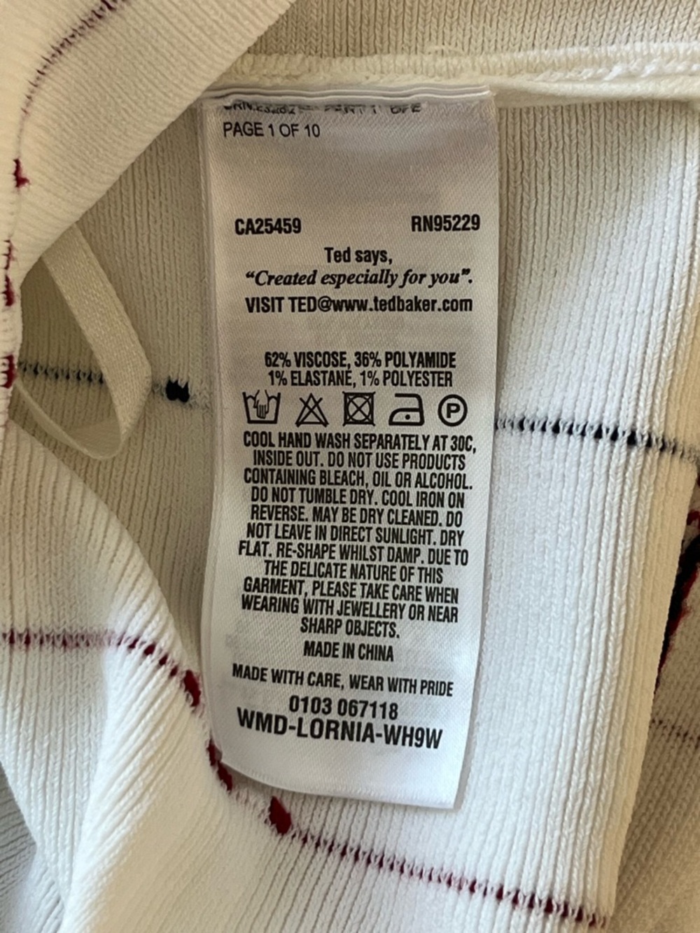 Ted Baker Lornia Stitch-Detail Dress Size 0 Feminine Chic Party in Ivory NEW - Picture 11 of 11